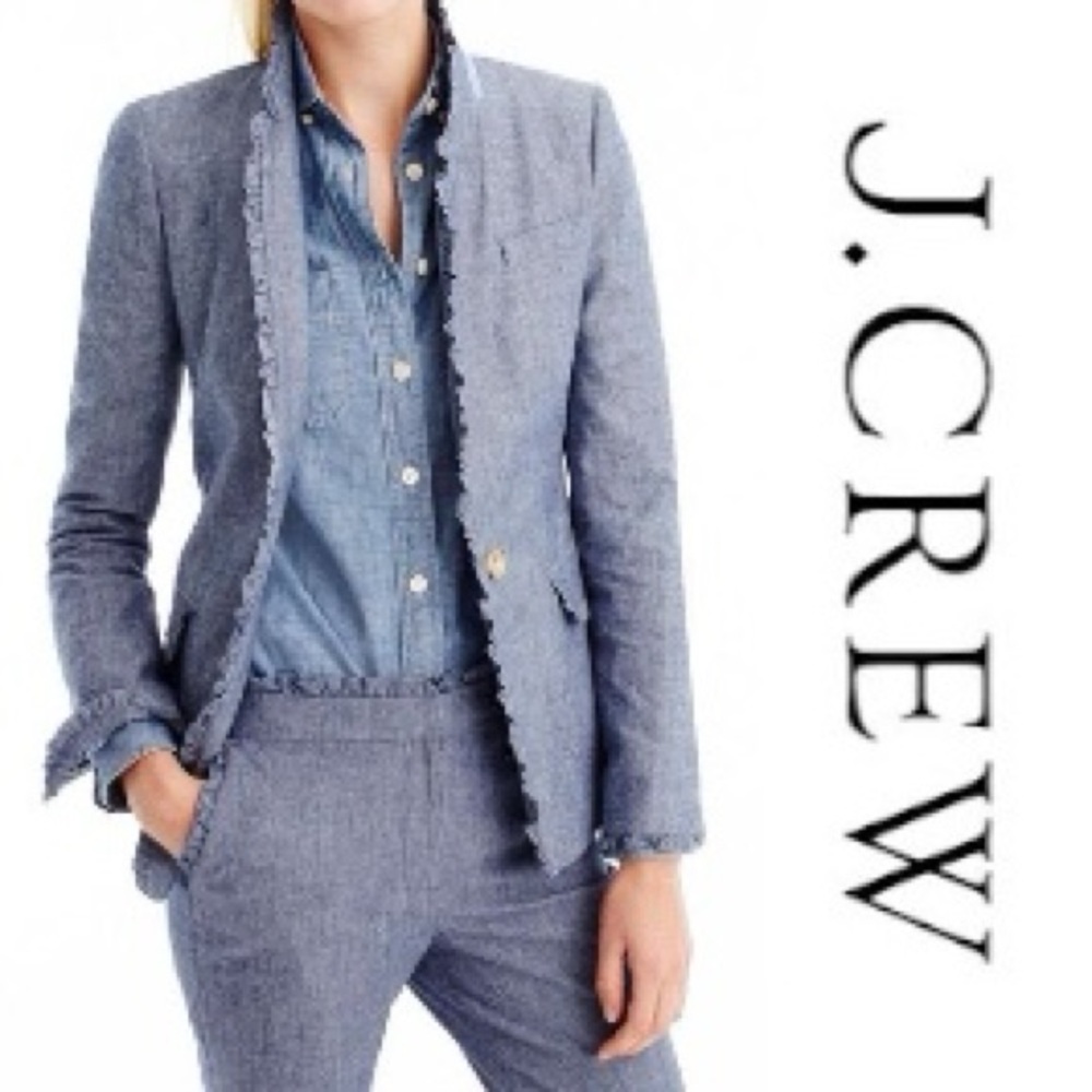 NWOT J. Crew Regent Blue Chambray Blazer